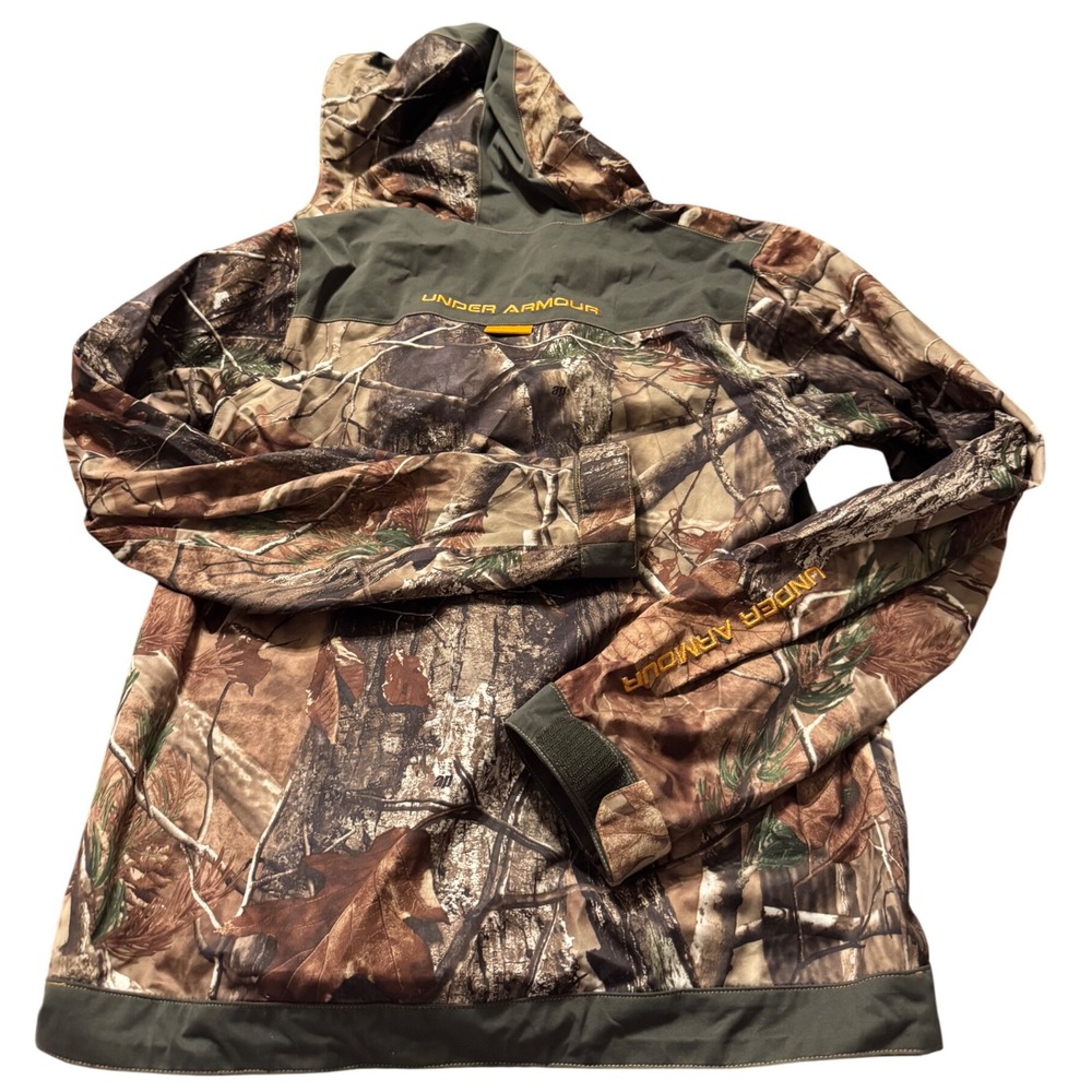 Under Armour Realtree Camo Hooded Jacket Men's Size S Loose Fit Water Resistant‎ - Picture 4 of 4